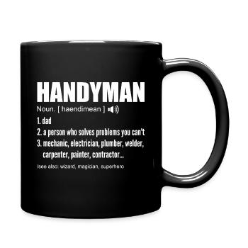 Handyman Definition Funny Dad Handyman Fathers Day - Mug uni - noir - Droite