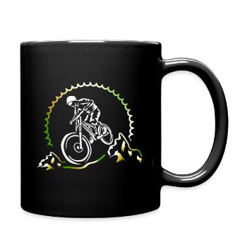 Motiv MTB Downhill Fahrrad - Tasse einfarbig - Schwarz - Rechts