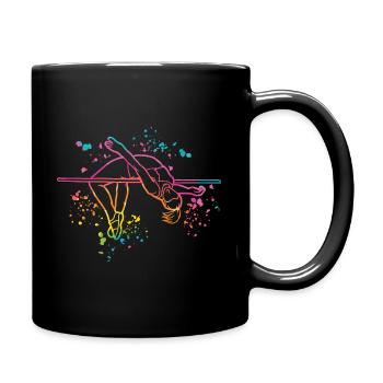 Hochspringer Wasserfarben Hochsprung - Tasse einfarbig - Schwarz - Rechts