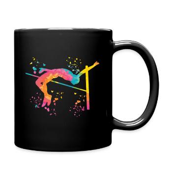 Hochspringer Wasserfarben Hochsprung - Tasse einfarbig - Schwarz - Rechts