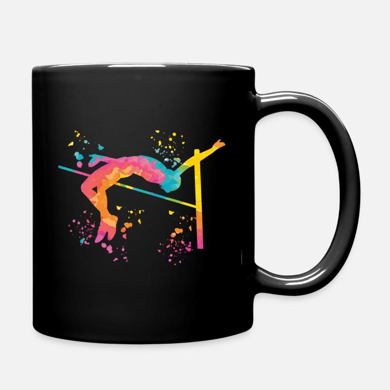 Hochspringer Wasserfarben Hochsprung - Tasse einfarbig - Schwarz