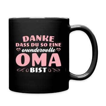 Danke Wundervolle Oma Beste Großmutter - Tasse einfarbig - Schwarz - Rechts