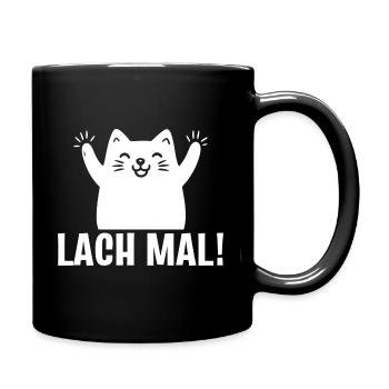Kawaii Katze | Lach mal! - Tasse einfarbig - Schwarz - Rechts