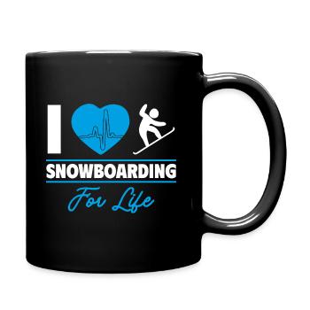 J’aime le snowboard pour la vie - Mug uni - noir - Droite