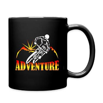 Bike Adventure Tours Mountainbike Shirt Geschenk - Tasse einfarbig - Schwarz - Rechts