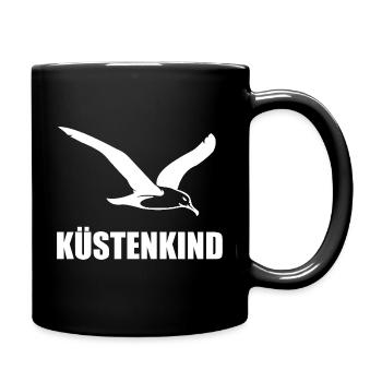Küstenkind – Zuhause ist, wo das Meer beginnt - Tasse einfarbig - Schwarz - Rechts