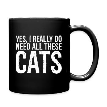 yes I really do need all these cats - Mug uni - noir - Droite