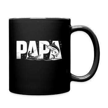 Papa beim Angeln - Tasse einfarbig - Schwarz - Rechts