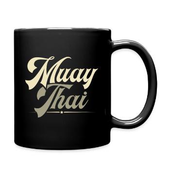 Muay Thai - Tasse einfarbig - Schwarz - Rechts