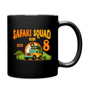 Motif d’anniversaire safari 8 ans garçons - Mug uni - noir - Droite