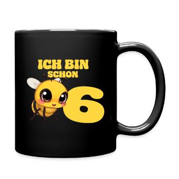 I'm already 6 years old - Bee Birthday Child - Full Colour Mug - black - Right