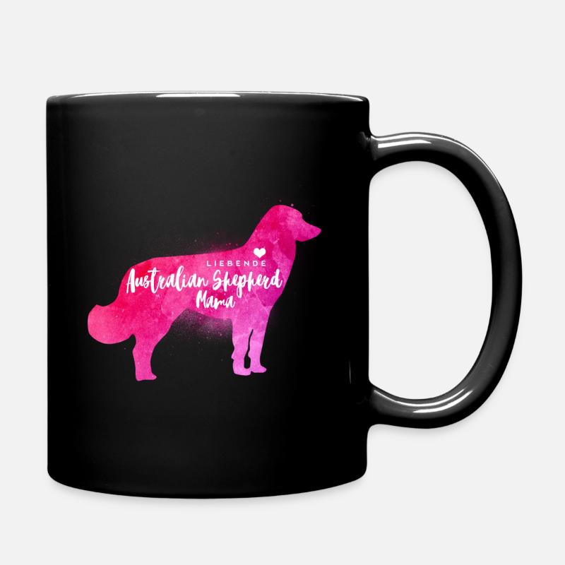 Liebende Australian Shepherd Mama - Tasse einfarbig - Schwarz