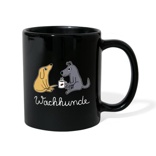 Wachhund trinkt Kaffee Koffein weckt müde Hunde - Tasse einfarbig