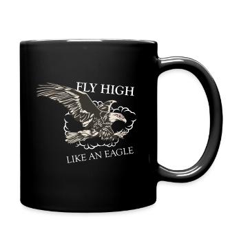 Fliege hoch wie ein Adler - Weed Kiffen Marijuana - Tasse einfarbig - Schwarz - Rechts
