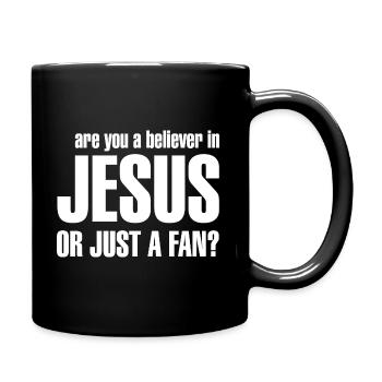 Fan de Jésus - Mug uni - noir - Droite