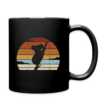 Retro sunset koala bear silhouette marsupial koala - Full Colour Mug - black - Right