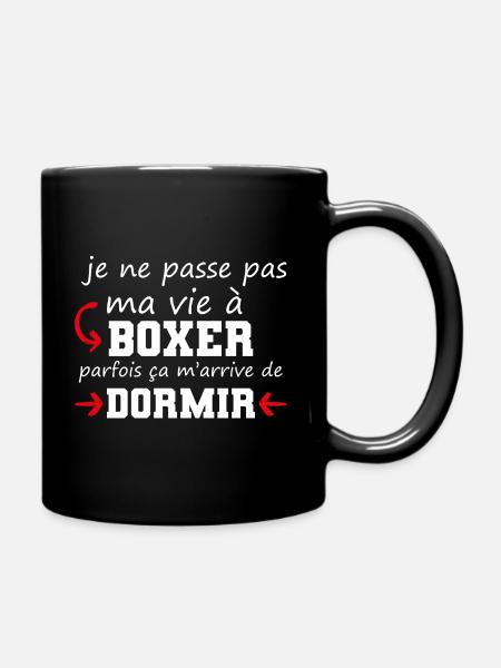 cadeau marrant boxe boxeur - Mug uni - noir