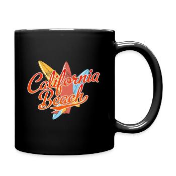California Beach Surfer Surfing Geschenkidee - Tasse einfarbig - Schwarz - Rechts