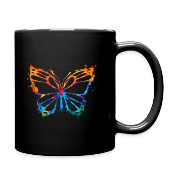 papillon couleurs de l’eau somme printemps coloré - Mug uni - noir - Droite