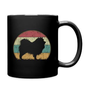 Wolfsspitz Dog Vintage Retro Style Silhouette - Mug uni - noir - Droite