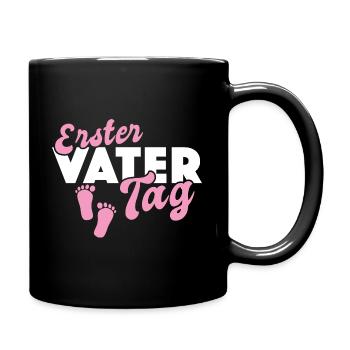 Erster Vatertag - Tasse einfarbig - Schwarz - Rechts