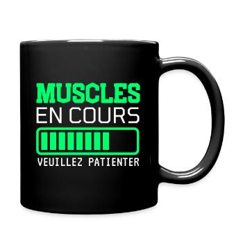 MUSCLES EN COURS idée cadeau humour - Mug uni - noir - Droite