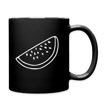 Pastèque Emoji Fruit Sticker Sketch Blanc - Mug uni - noir - Droite