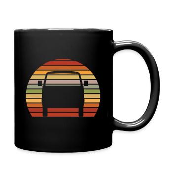 Retro Sunset classic Car - Tasse einfarbig - Schwarz - Rechts