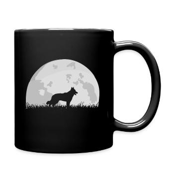 Swiss White Shepherd Full Moon - Full Colour Mug - black - Right