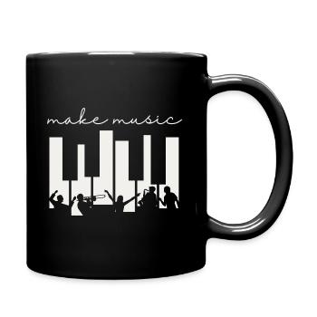 Klaviertasten Musiker Band Orchester Musiklehrer - Tasse einfarbig - Schwarz - Rechts