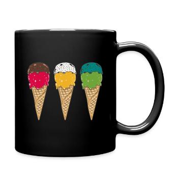 Eiscreme Eistüte Waffeleis Eis Sommer Feeling - Tasse einfarbig - Schwarz - Rechts