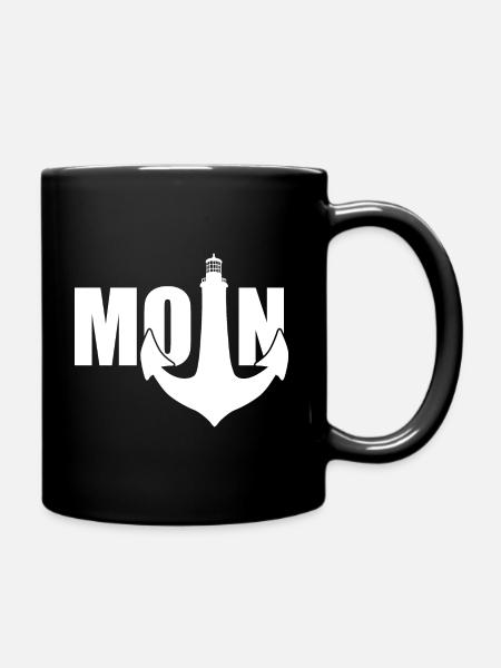 MOIN LEUCHTTURM ANKER HAMBURG - Tasse einfarbig - Schwarz