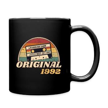 Vintage Retro Kassette Legendary; MIX BEST OF 1992 - Tasse einfarbig - Schwarz - Rechts