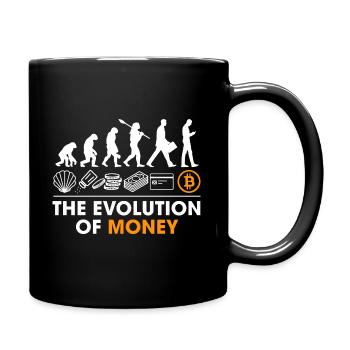 The development of money crypto BTC Bitcoin - Full Colour Mug - black - Right