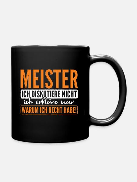 Meister Geschenk Prüfung - Tasse einfarbig - Schwarz