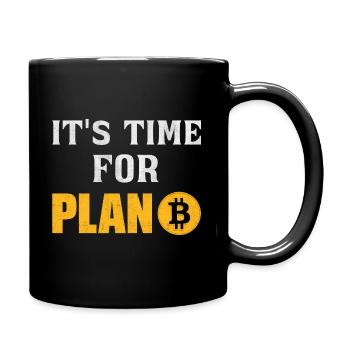 Time for Plan B Bitcoin Cryptocurrency Money BTC - Full Colour Mug - black - Right