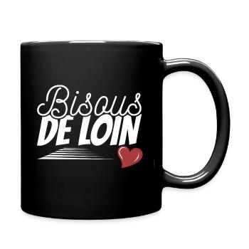 Bisous de loin - Mug uni - noir - Droite