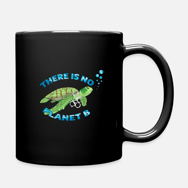 Keine Planet B Schildkröte - Tasse einfarbig - Schwarz