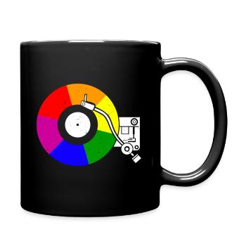 Gay Vinyl Pride Rainbow Flag Vinyl Record - Tasse einfarbig - Schwarz - Rechts