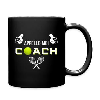 Humour coach tennis Cadeau entraineur de tennis - Mug uni - noir - Droite
