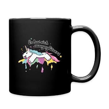 ausgeglitzert - das kleine Einhorn kann nicht mehr - Tasse einfarbig - Schwarz - Rechts