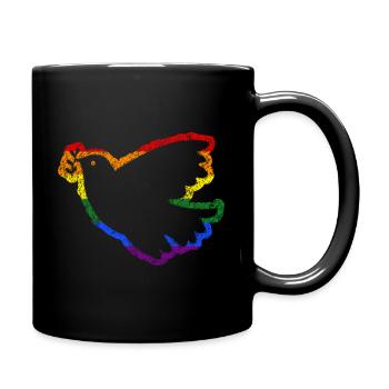Peace Dove Peace Flag Ukraine - Full Colour Mug - black - Right