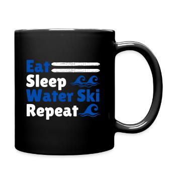 Manger du sommeil Ski nautique Répéter - Mug uni - noir - Droite