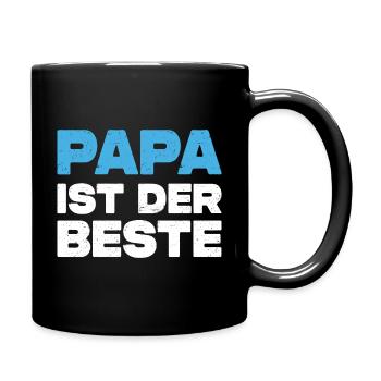 Papa Ist Der Beste - Tasse einfarbig - Schwarz - Rechts
