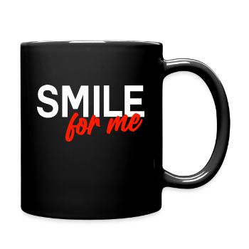 Smile for me - Show me a smile - Full Colour Mug - black - Right