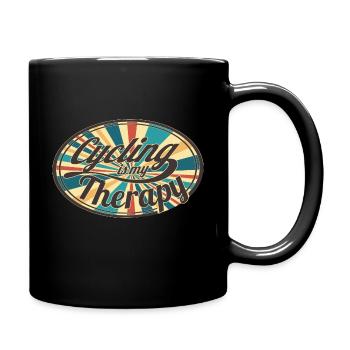 Bicycle Cycling is my therapy - Full Colour Mug - black - Right
