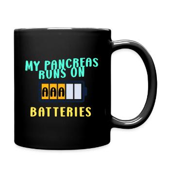 Mon pancréas fonctionne avec des piles AAA W - Mug uni - noir - Droite