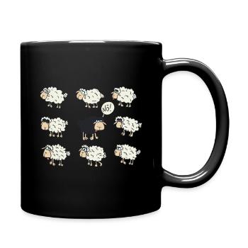Schwarzes Schaf sagt nö - Tasse einfarbig - Schwarz - Rechts