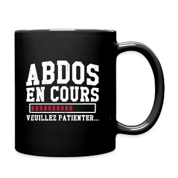 Abdos en cours veuillez patienter - Mug uni - noir - Droite