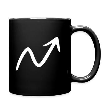 Pfeil Zeichnung Skizze weiß - Tasse einfarbig - Schwarz - Rechts